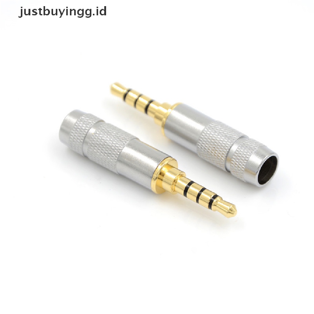 [justbuyingg.id] Fashion 4 Pole 3.5mm Stereo Headphone Male Plug Jack Audio Solders Connector ID