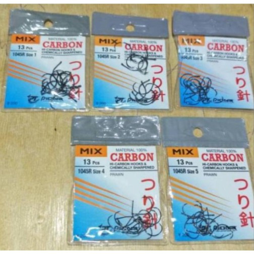 MATA PANCING UDANG MIX CARBON 1045R per kotak 40 bungkus