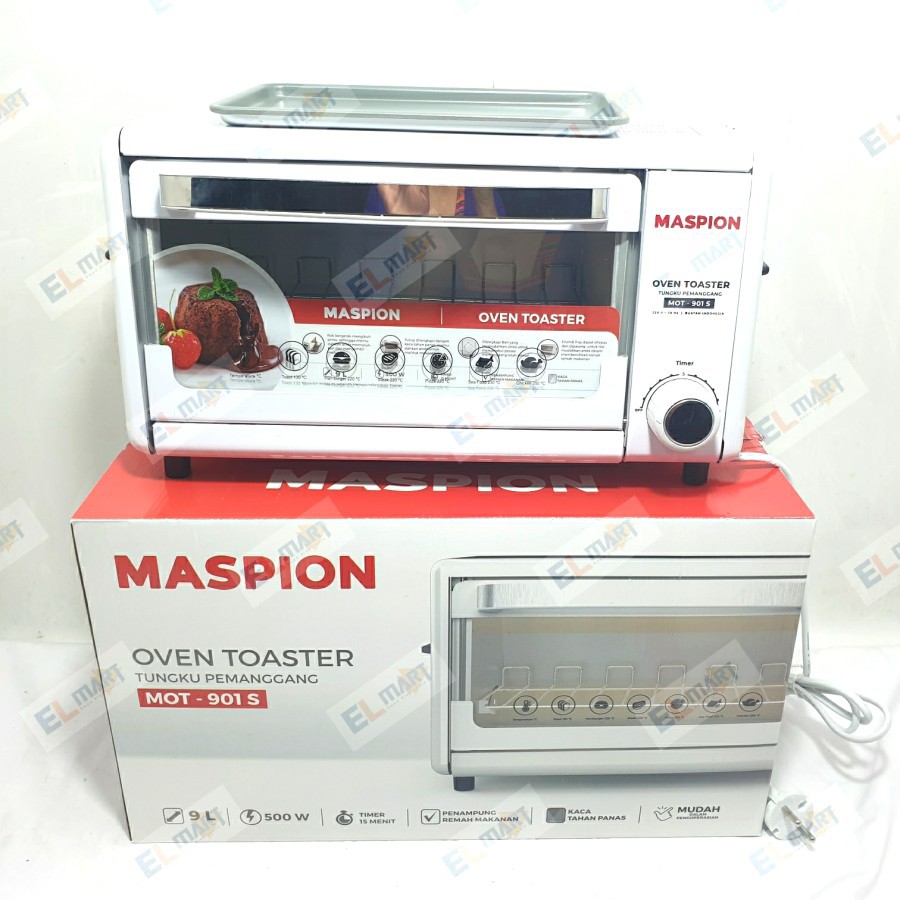 Oven Toaster MOT 901S Maspion 901 S Pemanggang Listrik 9 Liter 500W original