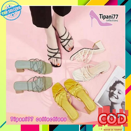 Emye Bpl02 - Sepatu Pesta Heels Gladiator Tali Hak Tahu Wanita Elegan Murah Mewah Terbaru 2022 Hak T