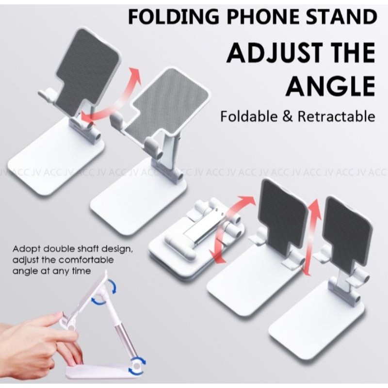 Folding phone stand holder anti slip ergonomis