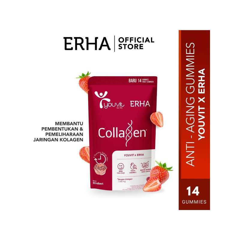 CS-YOUVIT x ERHA COLLAGEN 1000mg - Anti Aging Gummies - 14 Gummies