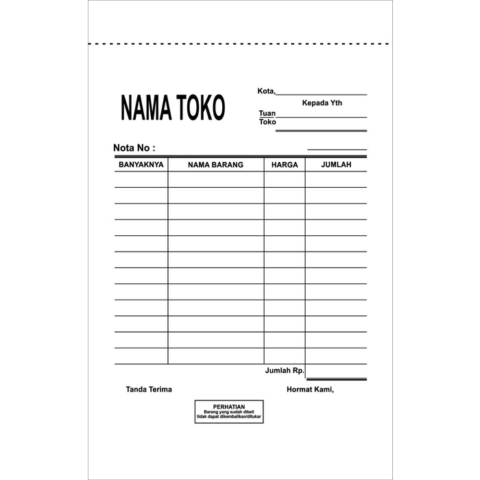 

[RESTOCK] NOTA CUSTOM TOKO, ONLINE SHOP, 1/4 Kertas A4, Free design - DSIGN 2