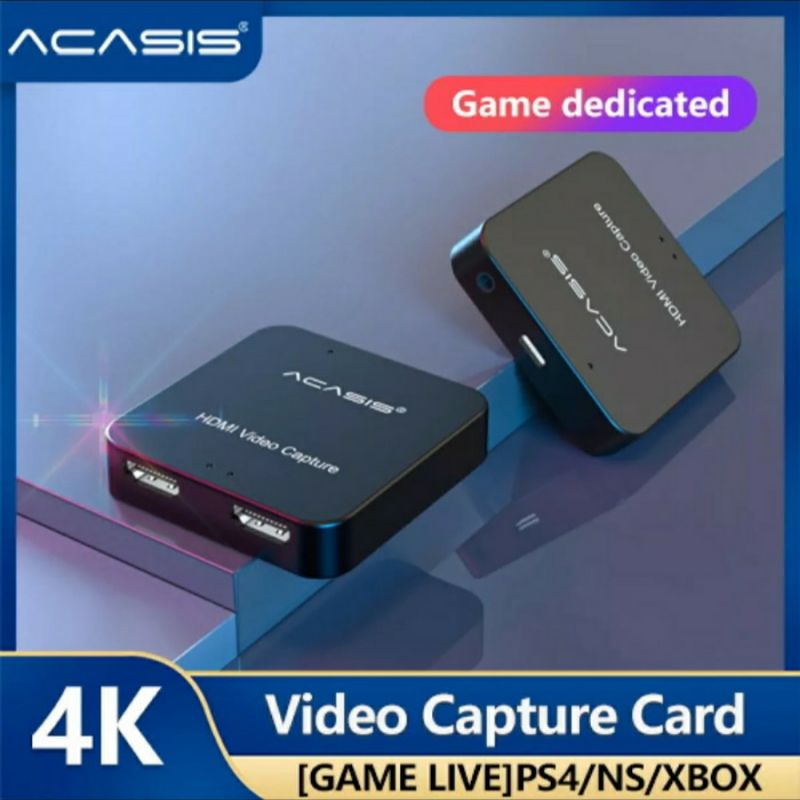 ACASIS 4K HDMI Video Capture Card Loop Mic in for DSLR Game Streaming