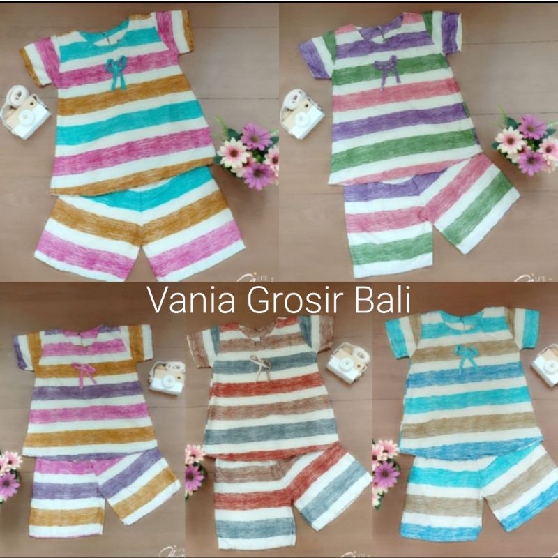 [ PUSAT GROSIR ] SETELAN BABIDOLL RIMA PAYUNG ANAK MOTIF SALUR //ADA 6 SIZE