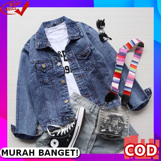 Jacket Jeans Gracia Wanita Denim Jaket Lepis Oversize Jins Jaket Klasik Kekinian Cewe Cewek Jaket Mu