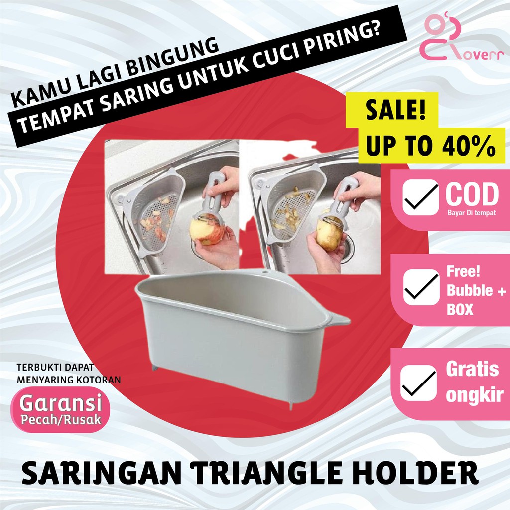 Perlengkapan Peralatan Penyaring Bak Cuci Piring Triangle Drain Holder Saringan Wastafel Cuci Piring