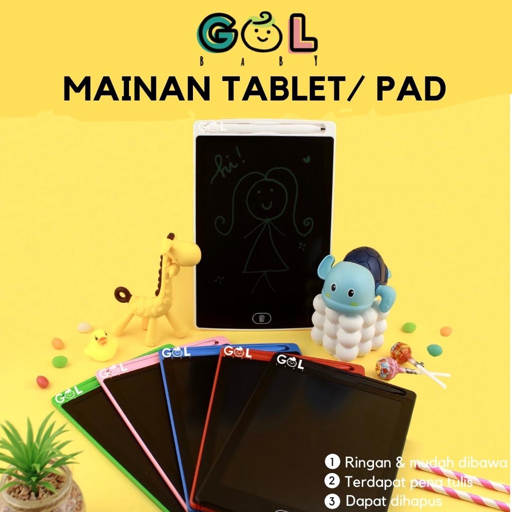 LCD Writing Writting Drawing Tablet Pad Papan Belajar Tulis Gambar Coret Hapus Mainan Edukasi Anak-4