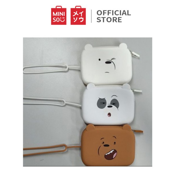 Hot sale  MINISO Dompet Wanita Kecil We Bare Bears Tas Tempat Kartu Uang Koin  hanya di shopee