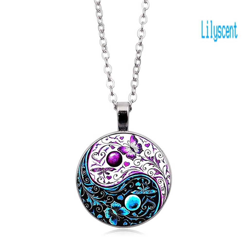 Kalung Liontin Tai Chi Motif Kupu-Kupu Gaya China Untuk Unisex