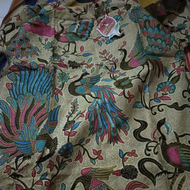 Murai Blouse Atasan Merak Batik Cendrawasih Lonceng Lengan Puff Seragam Kerja Kantor Wanita