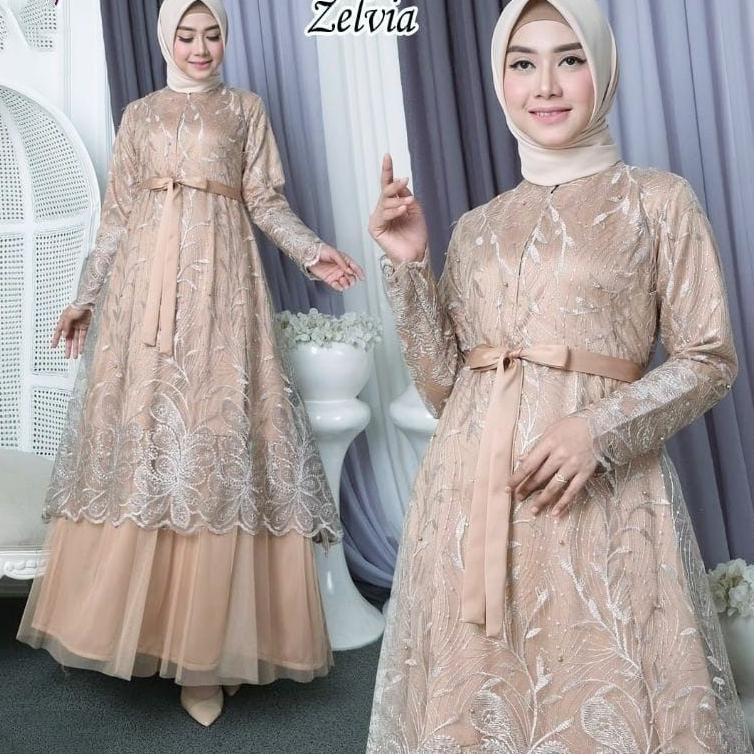 GAMIS ZELVIA BROKAT SIZE M/L XL XXL / GAMIS BRUKAT / GAMIS KONDANGAN / GAMIS PESTA –ATF.08Ap22ᴴ