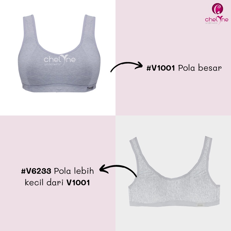 BH Chelyne Sport Bra Miniset V1001 / V6233 Basic Daily Bra Dengan Kaitan Belakang - BH Harian