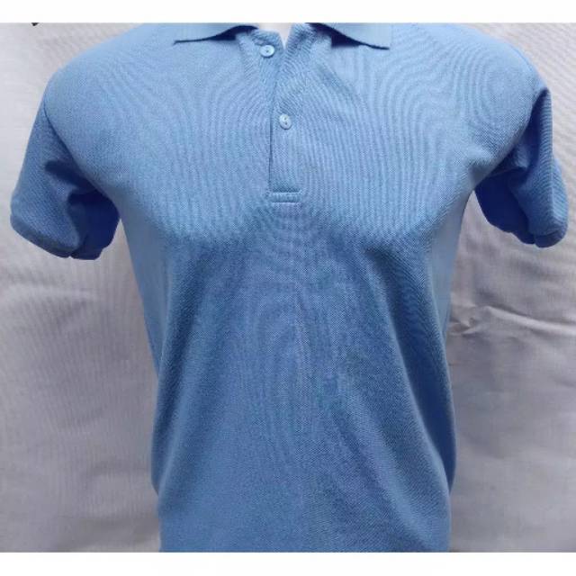 BIRU MUDA Kaos Polo Shirt Pria , Kaos Polos Berkerah