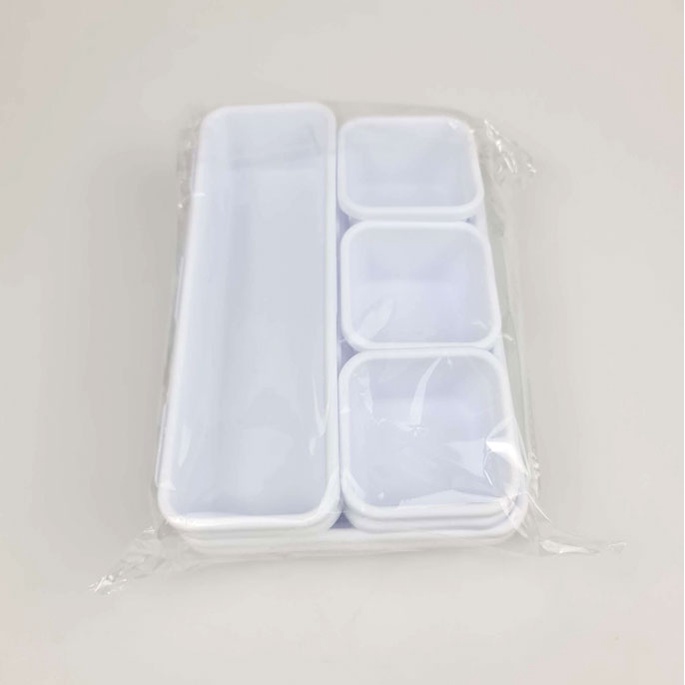 Kotak Pembatas Organizer Penyimpanan Make Up Divider Case Organizer 8 PCS - HJ1992 - 7RMU14WH White