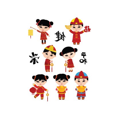 

POTATOO SET GONG XI FAT CHOI Temporary Tatto Sticker