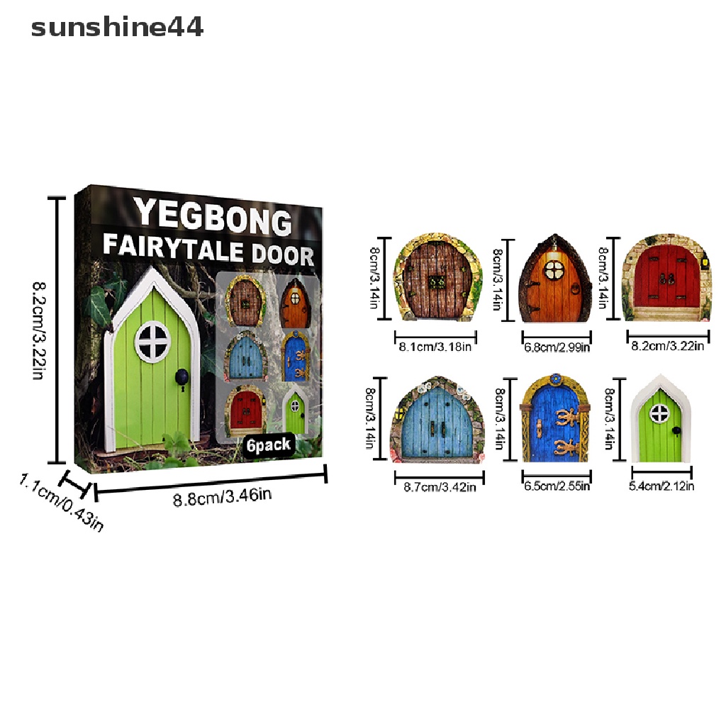 Sunshine 6Pcs Miniatur Patung Peri Bahan Kayu Untuk Dekorasi Taman