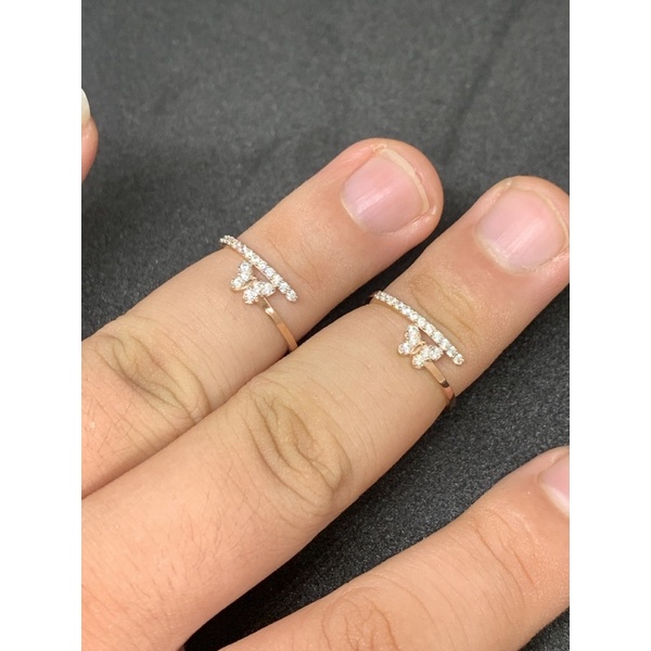 cincin emas asli kdr 750 model pita bermata UBS 750