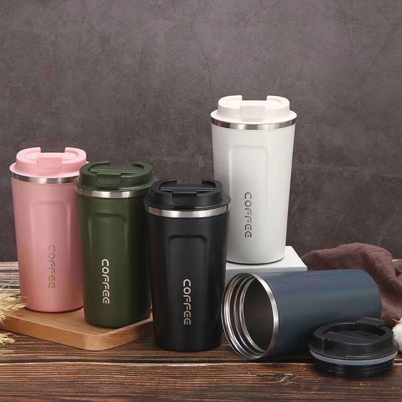 Termos Coffee Mugs 380ML Stainless Steel Vacuum Coffee Mugs Terbaru Terlaris Viral Bisa Buat Air Panas Dan dingin