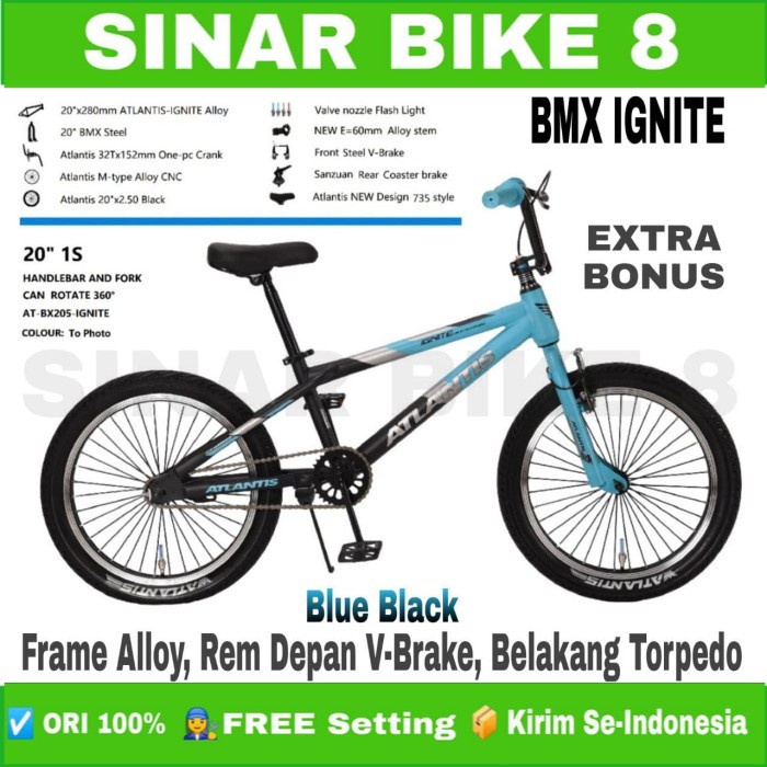 Sepeda Anak Laki Ukuran 20 Inch BMX ATLANTIS IGNITE  Alloy Rotor Torpedo