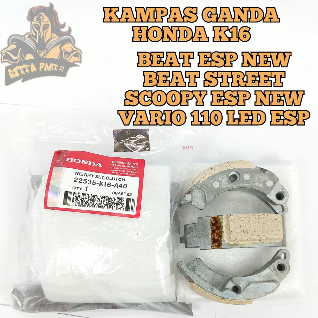 KAMPAS GANDA CVT HONDA K16 KUALITAS ASLI ORIGINAL HONDA AHM PRESISI TIDAK SELIP TIDAK GLEDEK TIDAK GAMPANG TERKELUPAS KUALITAS BAHAN NO.1 DAN DIJAMIN AWET BEAT ESP NEW STREET SCOOPY RING 12 VARIO 110 FI ESP