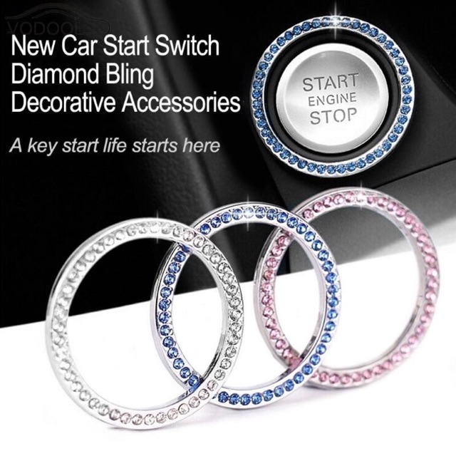 Car start switch diamond bling acc mobil ring power ring Ring Power Start Mobil Blinkblink Warna Variatif