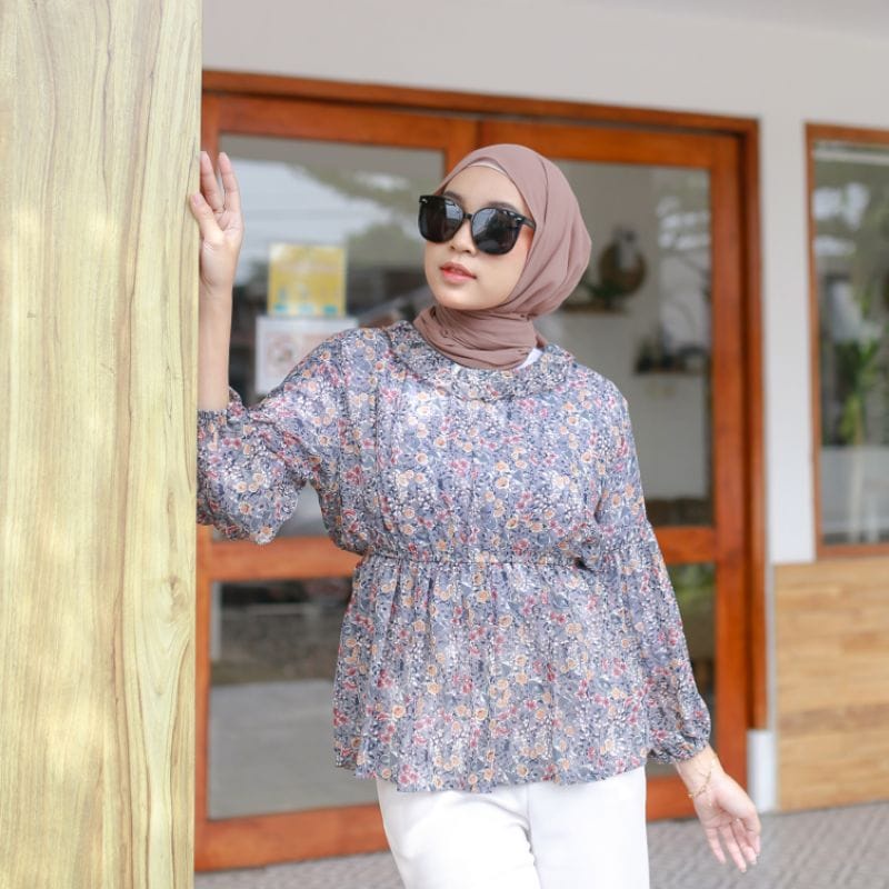 OLLA BLOUSE KOREAN STYLE / VINTAGE FLOWY BLOUSE / FLORA BLOUSE MOTIF BUNGA / BLOUSE KERUT BLOUSE KOREA / FLOWER SHIRT / OLLA BLOUSE KOREAN STYLE / FLOWY BLOUSE / FLORA BLOUSE MOTIF BUNGA