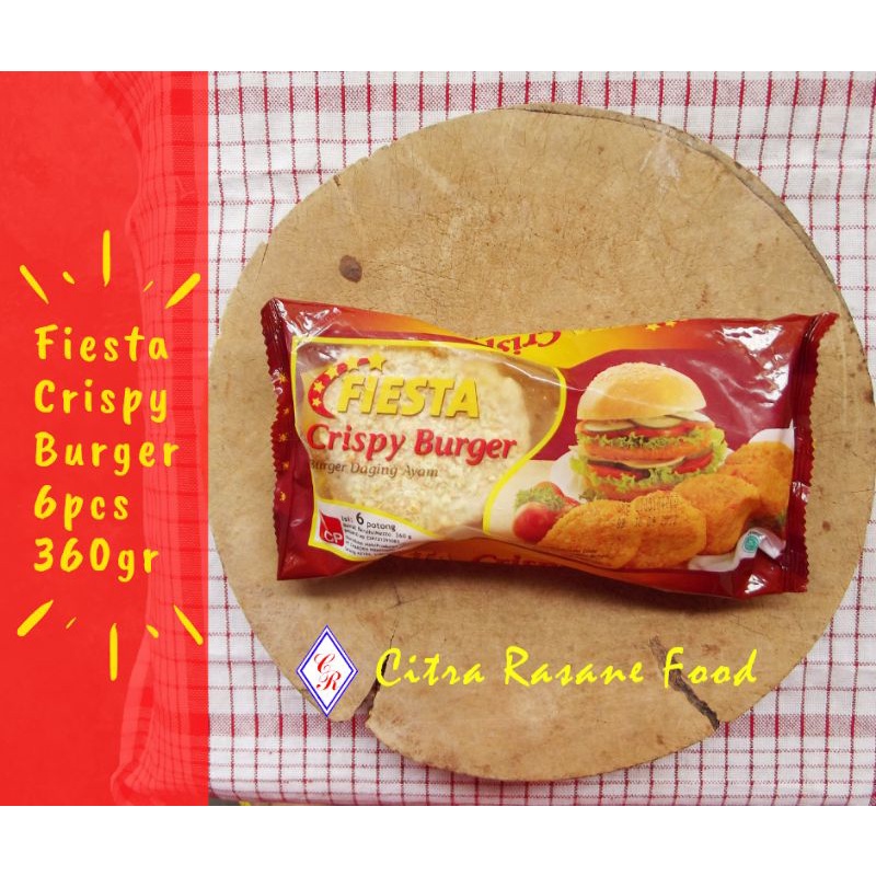 

Fiesta Crispy Burger / Burger Daging Ayam 6pcs 360gr