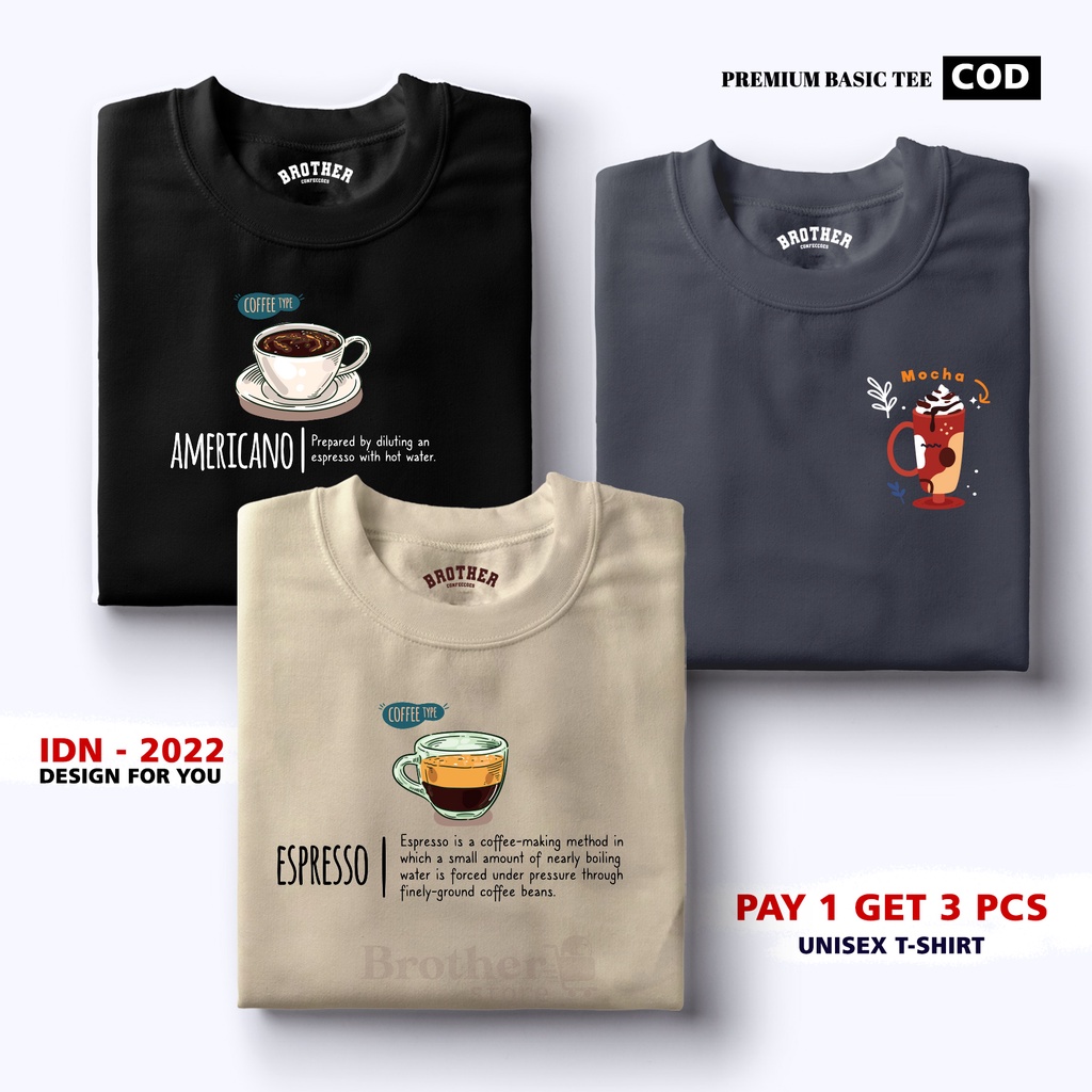 BUY 1 OR 3 PCS ( PROMO COD ) BROTHER STORE / Kaos Distro100% Catoon Combed 30s / Articel Coffee Type