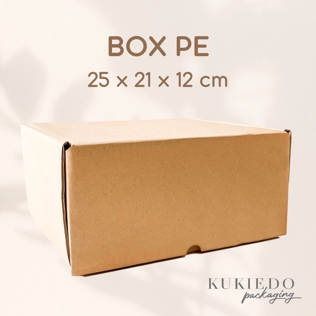 

Kardus PE 25 x 21 x 12 cm | Box Die Cut Kraft | Packing Kue Tart, Pizza, Baju, Serbaguna, Hampers, Snack