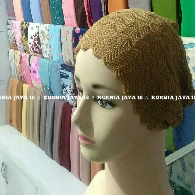 Ciput Bandana Rajut Nini Zigjag Ibu Inner Ciput Rajut Nanas Nini Murah