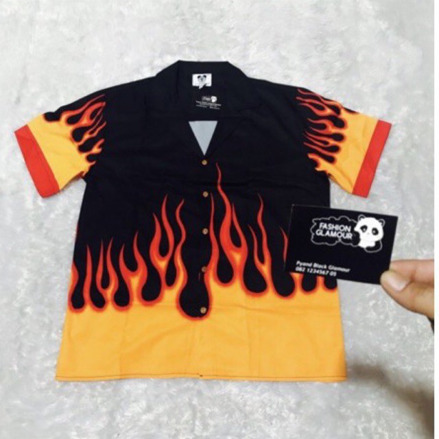 KEMEJA IMPORT PRIA WANITA ASIA EROPA VINTAGE KOREA AMERIKA FLAME CUSTOME ORIGINAL