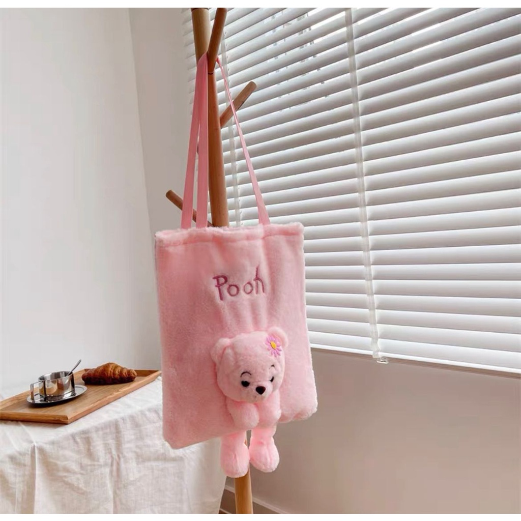 TAS SHELLIE MAY WINNIE THE POOH CINNAMOROLL TOTE BAG IMPOR ANAK DEWASA LEMBUT