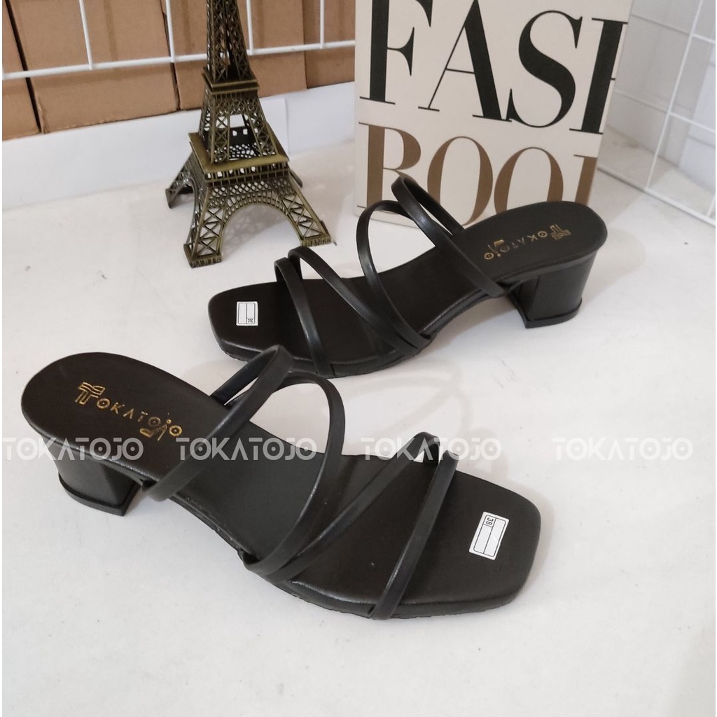 Sendal cewek kekinian 2022 temali heels wanita terbaru termurah casual korea fashion tinggi 5 cm realpict Sandalheels wanita korea