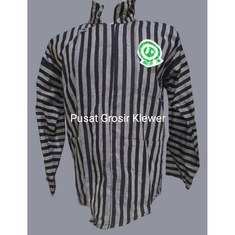 Baju Lurik Jawa Motif Garis Lurik Abu/ Baju Tradisional Jawa Lurik / Baju Surjan Tenun Lurik