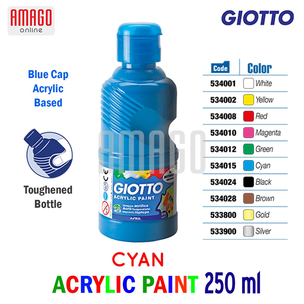 GIOTTO ACRYLIC PAINT - CYAN - 250 ml - 534015