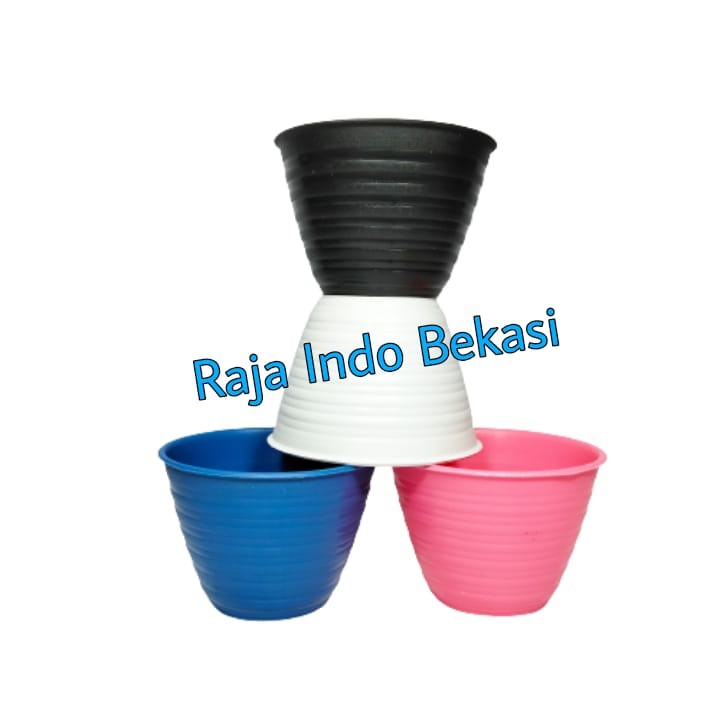 Pot Tawon 10 Cm Putih Pot Mdn - Pot Tawon 10 Cm Pirus Putih  Warna Warni