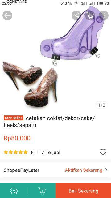 Cetakan Coklat/dekor/cake/heels/sepatu