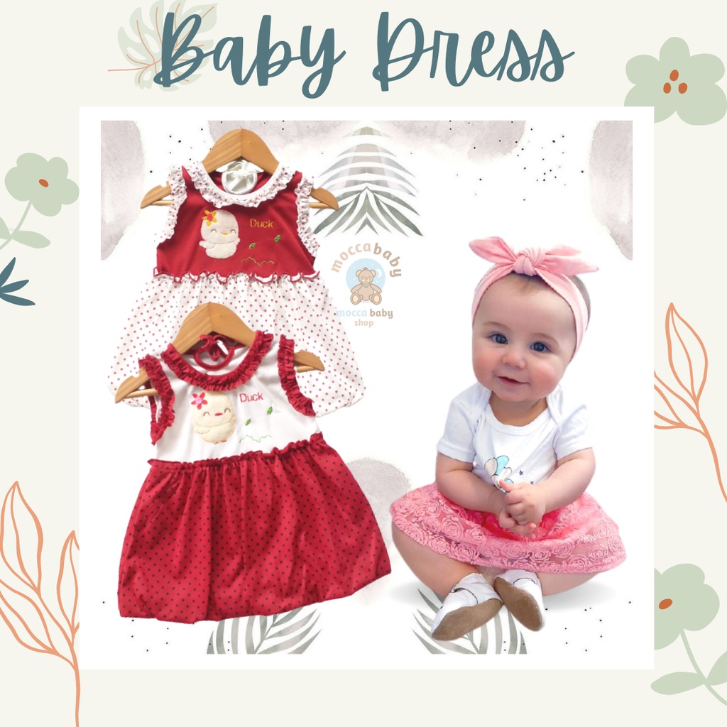 MBSS - QIU2 SPRINGS DUCK Baju Rok Bayi Perempuan cewek Atasan Kaos baju dress Pakaian Bayi lucu