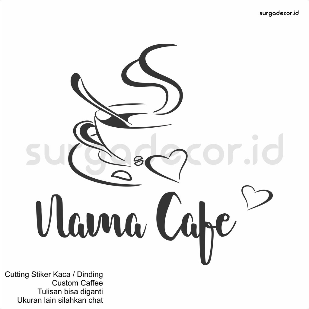 Jual Wall Sticker Cutting Stiker Kaca Dinding Cafe Aneka Kopi Coffee Shop Kafe Resto Stiker