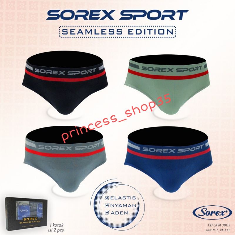 Celana Dalam Pria Sorex  (2pcs) CD laki 3801/3803 SOREX SPORT  Best seller