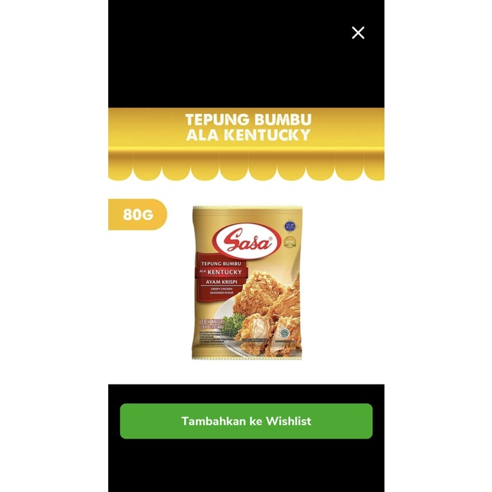 

cs777vv Sasa Tepung Bumbu Kentucky Ayam Krispi (Kemasan Sachet) Da01D100