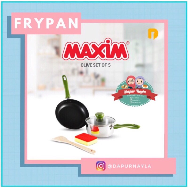 Paket Panci & Penggorengan Maxim Olive Set of 5