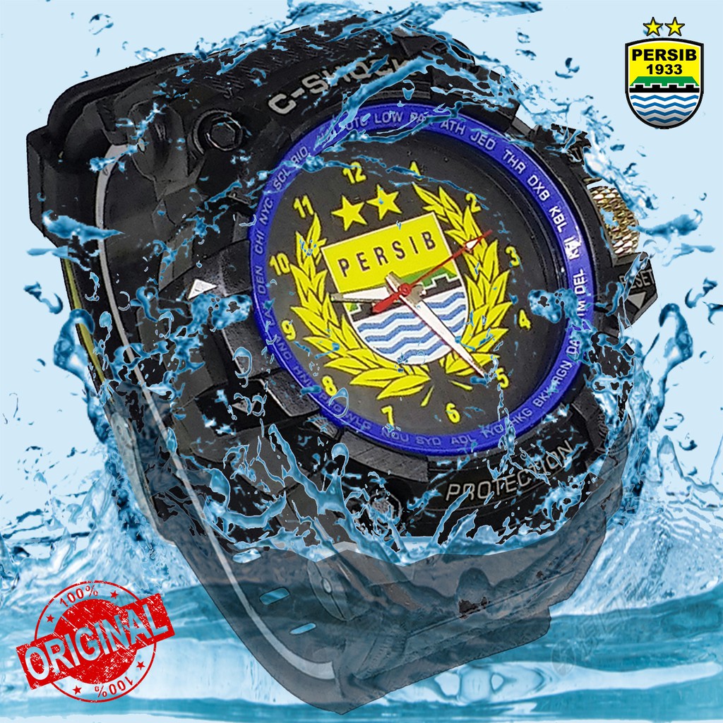 { BEST QUALITY } JAM PERSIB OUTDOOR LIST BIRU MOTIF PERSIB SAYAP HITAM