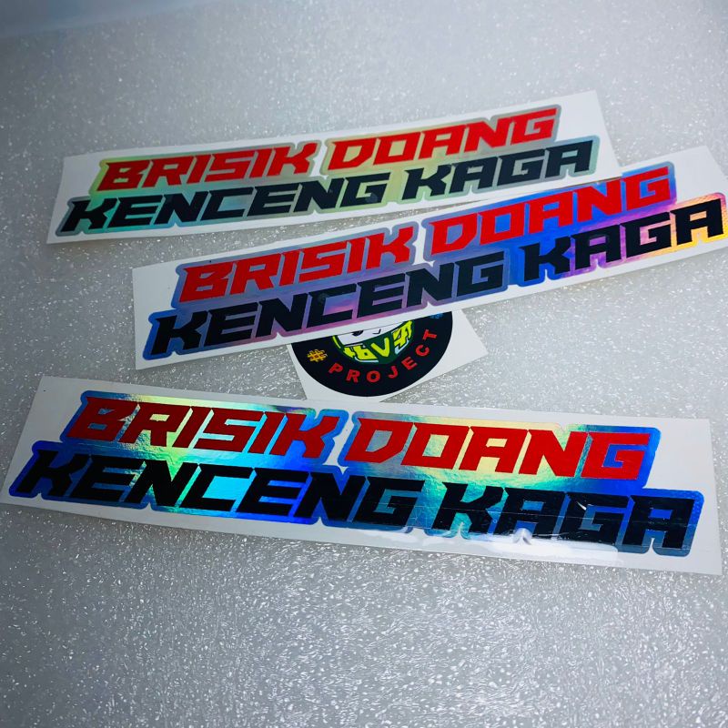 Stiker brisik doang kenceng kaga cutting stiker hologram 1pcs accesoris motor