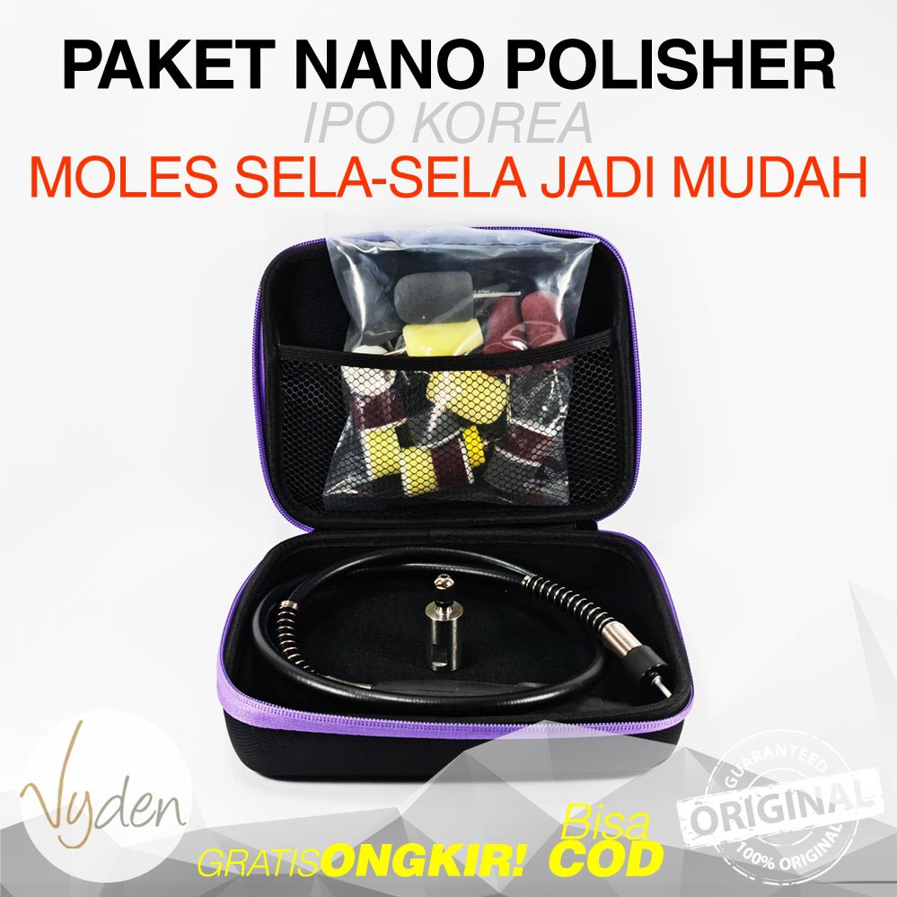 IPO Nano Polisher Kit poles area susah dijangkau Lekukan Sempit Interior Rotary Polisher Motor Mobil