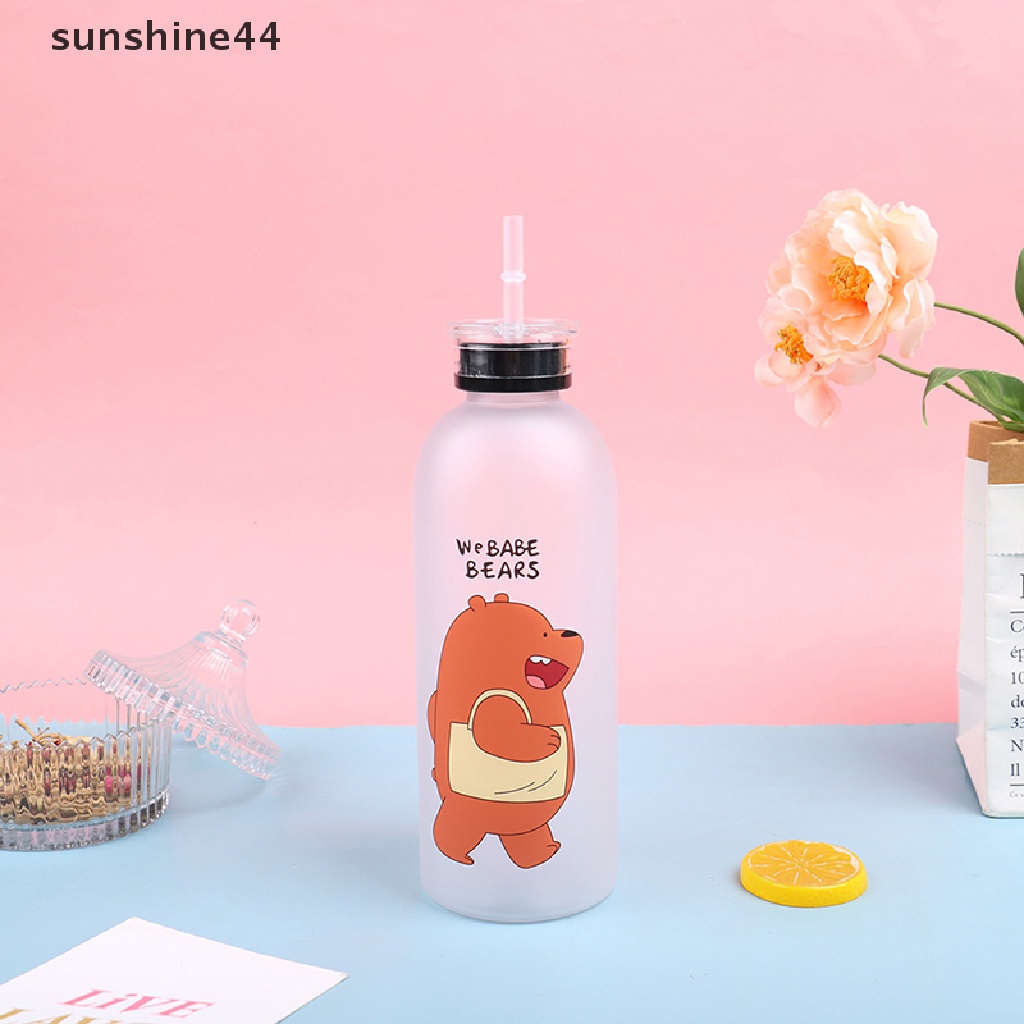 Sunshine Botol Minum 1000ml Anti Bocor Motif Panda Dengan Sedotan