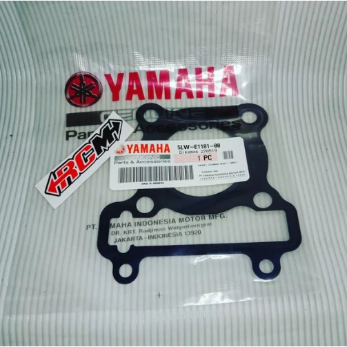 GASKET PERPAK PAKING CYLINDER BLOK BLOCK ATAS COP HEAD MIO LAMA OLD SPORTY SMILE U KARBU MIO SOUL LAMA NOUVO ORI ORIGINAL YAMAHA YGP ASLI 5LW-E1181-00