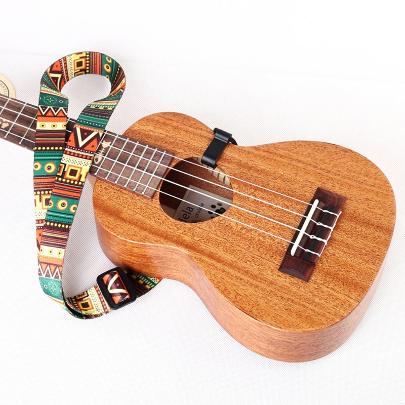 Sun Strap Bahu Ukulele Model Clip On Adjustable Motif Etnik Untuk Anak