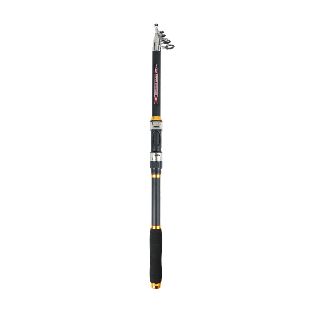 Joran Pancing Telescopic Fishing Rod Pole Carbon Fiber 3.0M - C562L - 7RTH89BK Black